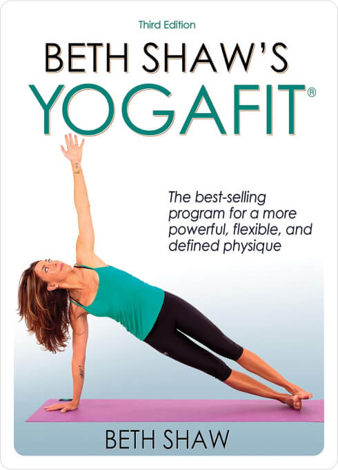 Beth Shaw's YogaFit book for yoga poses, breathing and meditation