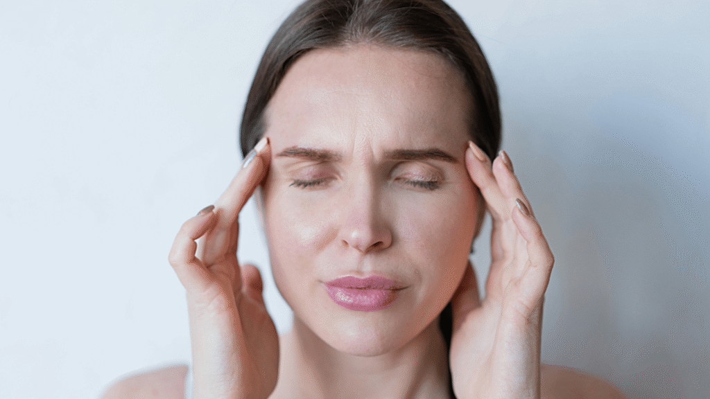 woman with a tension headache
