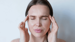 woman with a tension headache