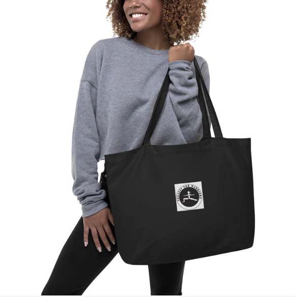 YogaFit black tote bag for yoga teachers and practitioners